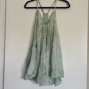 Free people slip dress sheer mint green size extra small Xs fp intimately